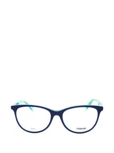 Polaroid Oval-frame Glasses In 블루