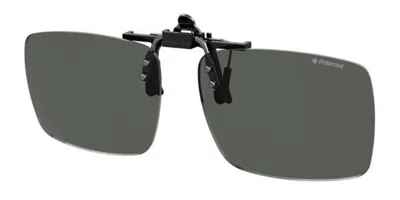 Polaroid Pld 0010/c-on Clip-on Only Polarized 08a/m9 Occhiali Da Sole Neri Per Uomo In Gray