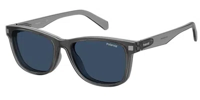 Polaroid Pld 0030/r/c Readers With Clip-on 09v/c3 Men's Glasses Clear Size +1.50 - Free Lenses - Blue Light B In Transparent Grey