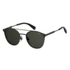 Polaroid Pld 2052/s 807 M9 Unisex Round Sunglasses In Black