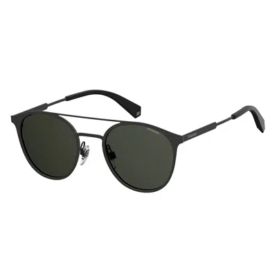 Polaroid Pld 2052/s 807 M9 Unisex Round Sunglasses In Black