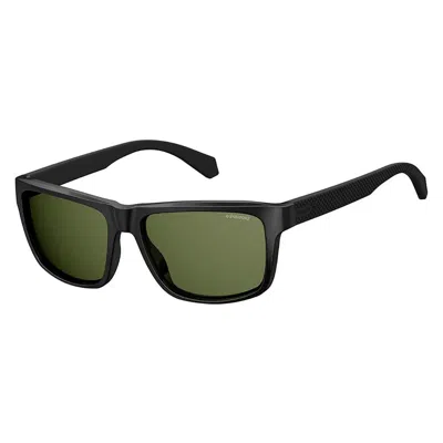 Polaroid Pld 2058/s 003 M9 Unisex Rectangle Sunglasses In Black