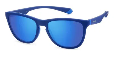 Polaroid Pld 2133/s Zx9/5x Men's Sunglasses Blue Size 56