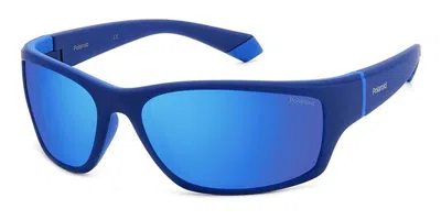 Polaroid Pld 2135/s Zx9/5x Men's Sunglasses Blue Size 65