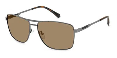 Polaroid Pld 2136/g/s/x Asian Fit R80/sp Men's Sunglasses Gunmetal Size 61