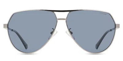 Polaroid Pld 2145/g/s/x Asian Fit 6lb/c3 Men's Sunglasses Silver Size 62