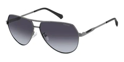 Polaroid Pld 2145/g/s/x Asian Fit Kj1/wj Men's Sunglasses Silver Size 62 In Multi