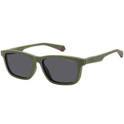 Polaroid Pld 2147/cs Dld M9 Unisex Rectangle Sunglasses In Green