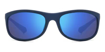Polaroid Pld 2154/s Polarized Fll/5x Men's Sunglasses Blue Size 64