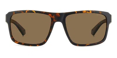 Polaroid Pld 2158/s Polarized Hgc/sp Men's Sunglasses Tortoiseshell Size 58 In Brown