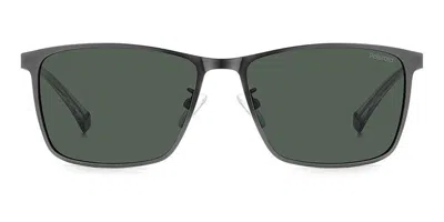 Polaroid Pld 2159/g/s/x Asian Fit Polarized R80/uc Men's Sunglasses Silver Size 58 In Green