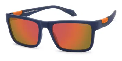Polaroid Pld 2172/atp/s Polarized Fll/oz Men's Sunglasses Blue Size 55 In Brown