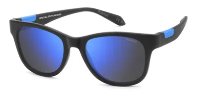 Polaroid Pld 2173/atp/s Polarized 807/5x Men's Sunglasses Black Size 52 In Blue