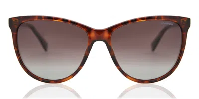 Polaroid Pld 4066/s Polarized 086/la Women's Sunglasses Tortoiseshell Size 57 In Brown