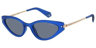 Polaroid Pld 4074/s/li Polarized 0ujy/c3 Women's Sunglasses Blue Size 53