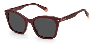 Polaroid Pld 4110/s/x Lhf/m9 Women's Sunglasses Burgundy Size 51