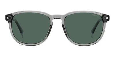 Polaroid Pld 4117/g/s/x Asian Fit Polarized Kb7/uc Men's Sunglasses Grey Size 55 In Green