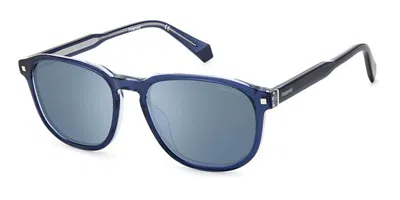 Polaroid Pld 4117/g/s/x Asian Fit Zx9/xn Men's Sunglasses Blue Size 55