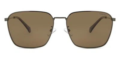 Polaroid Pld 4120/g/s/x Asian Fit Kj1/sp Men's Sunglasses Grey Size 59 In Green