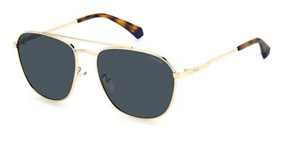 Polaroid Pld 4127/g/s Asian Fit J5g/c3 Men's Sunglasses Gold Size 58