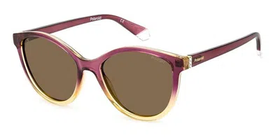 Polaroid Pld 4133/s/x S2n/sp Women's Sunglasses Yellow Size 55 In Faded Purple Purple