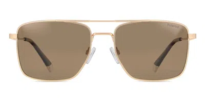 Polaroid Pld 4134/s/x Aoz/sp Men's Sunglasses Gold Size 57