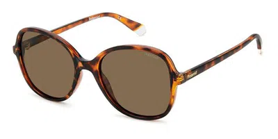 Polaroid Pld 4136/s 086/sp Women's Sunglasses Tortoiseshell Size 54 In Brown