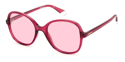 Polaroid Pld 4136/s Mu1/0f Women's Sunglasses Red Size 54