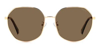 Polaroid Pld 4140/g/s/x Polarized Ddb/sp Women's Sunglasses Gold Size 59 In Black