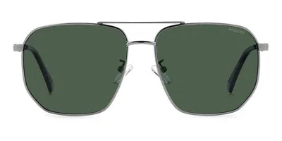 POLAROID PLD 4141/G/S/X VESTIBILITÀ ORIENTALE POLARIZED 6LB/UC OCCHIALI DA SOLE ARGENTATI PER UOMO