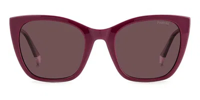 Polaroid Pld 4144/s/x Polarized B3v/kl Women's Sunglasses Purple Size 52 In Red