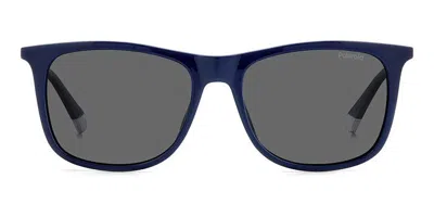 Polaroid Pld 4145/s/x Polarized Pjp/m9 Men's Sunglasses Blue Size 55