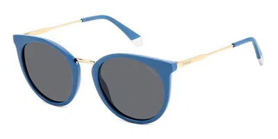 Polaroid Pld 4146/s/x Mvu/m9 Women's Sunglasses Blue Size 53