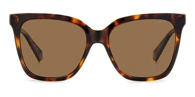 Polaroid Pld 4155/s/x Polarized 086/sp Women's Sunglasses Tortoiseshell Size 55 In Brown
