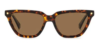 Polaroid Pld 4157/s/x 086/sp Women's Sunglasses Tortoiseshell Size 55 In Brown