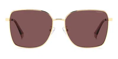 Polaroid Pld 4158/g/s/x Asian Fit Noa/kl Women's Sunglasses Gold Size 58 In Gold Burgundy