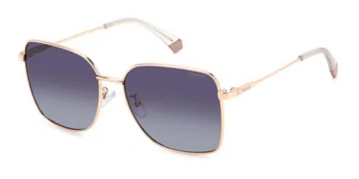 Polaroid Pld 4158/g/s/xn Asian Fit Polarized Ddb/wj Women's Sunglasses  Size 58 In Gold