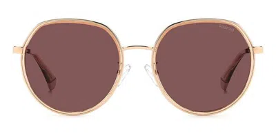 Polaroid Pld 4160/g/s/x Asian Fit Polarized Ddb/kl Men's Sunglasses Gold Size 55