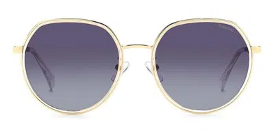 Polaroid Pld 4160/g/s/x Asian Fit Polarized J5g/wj Men's Sunglasses Gold Size 55 In Blue