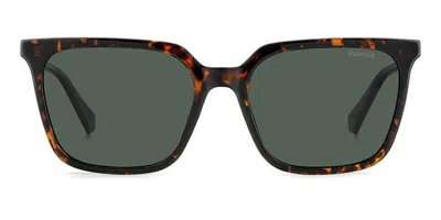 Polaroid Pld 4163/s Polarized 086/uc Women's Sunglasses Tortoiseshell Size 55 In Green