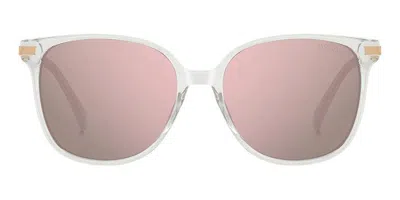 Polaroid Pld 4170/g/s/x Asian Fit Polarized Ddb/jq Women's Sunglasses Clear Size 56 In Pink