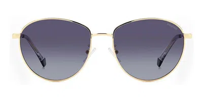 Polaroid Pld 4171/g/s/x Asian Fit Polarized 2f7/wj Women's Sunglasses Gold Size 57 In Gray