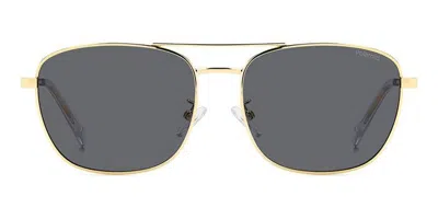 Polaroid Pld 4172/g/s/x Asian Fit Polarized 2f7/m9 Men's Sunglasses Gold Size 59 In Gray