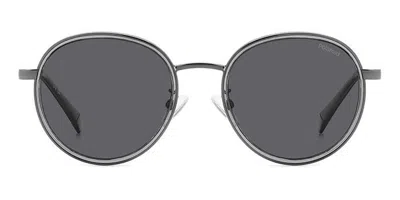 Polaroid Pld 4173/g/s/x Asian Fit Polarized Kj1/m9 Men's Sunglasses Silver Size 51 In Gray