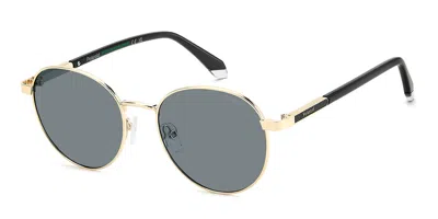 Polaroid Pld 4197/s/x Polarized J5g/m9 Men's Sunglasses Gold Size 53 In Gray