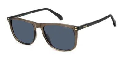 Polaroid Pld 4202/s/x Polarized 09q/c3 Men's Sunglasses Brown Size 55 In Black