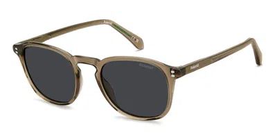 Polaroid Pld 4203/s/x Polarized 09q/m9 Men's Sunglasses Brown Size 51 In Black