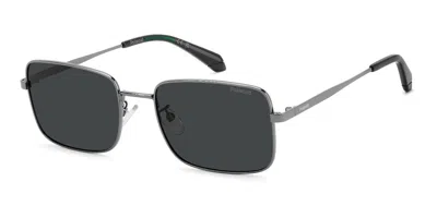 Polaroid Pld 4213/g/s/x Asian Fit Polarized Kj1/m9 Men's Sunglasses Silver Size 57