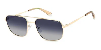 Polaroid Pld 4214/g/s/x Asian Fit Polarized Lks/z7 Men's Sunglasses Gold Size 59 In Transparent