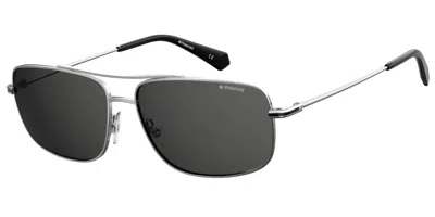 Polaroid Pld 6107/s/x Polarized 010/m9 Men's Sunglasses Silver Size 60 In Palladium Silver